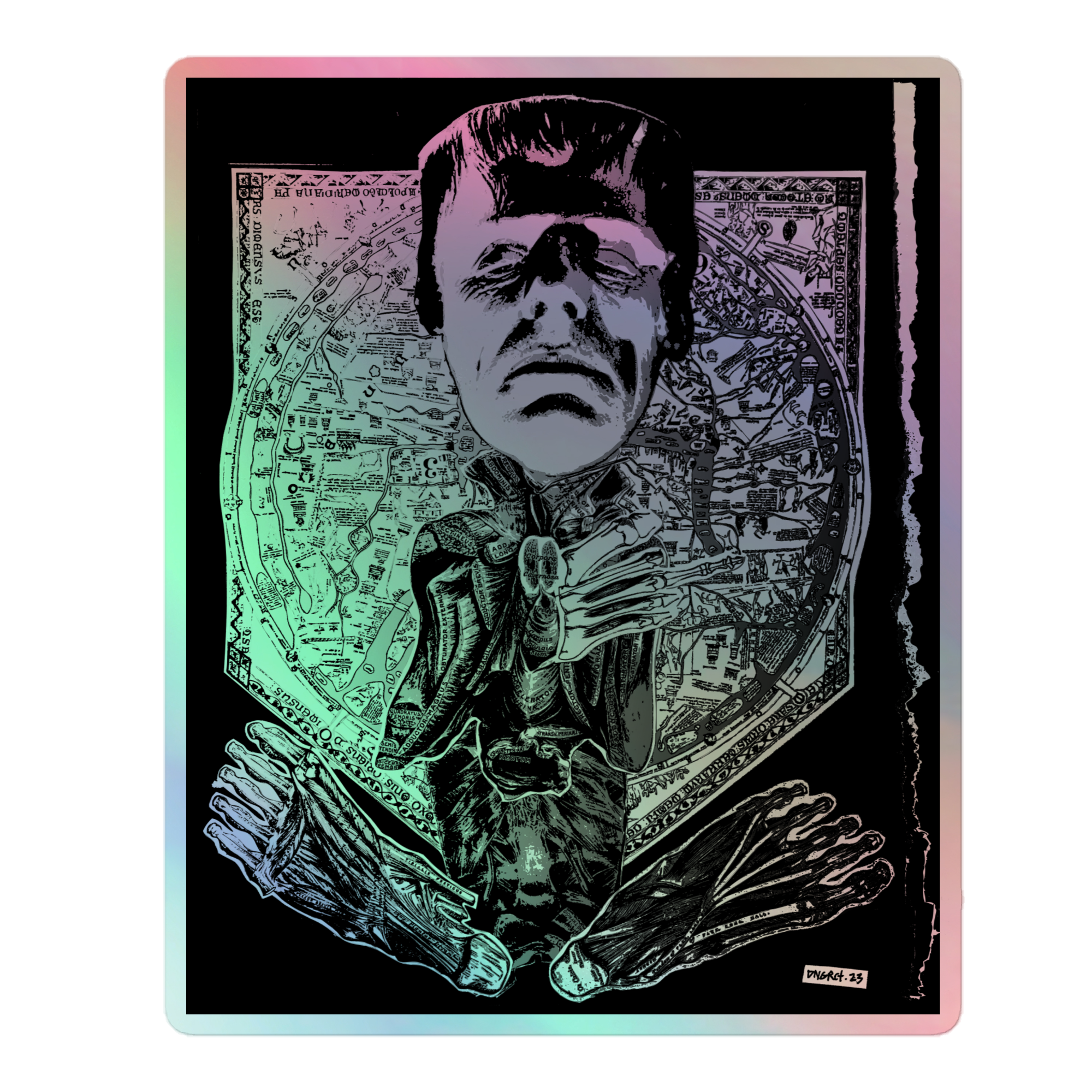 DNGRCT “Reanimated Sleep” Holographic 5.5" x 5.5" Sticker