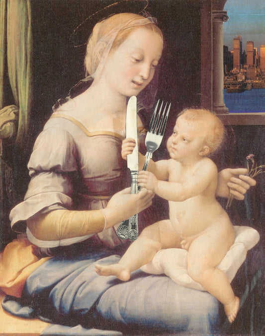 Dick Lucas "Madonna with Child and Cutlery" Print (1998)