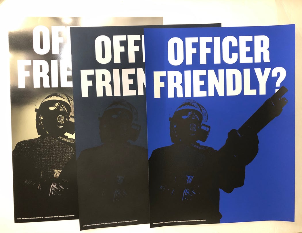 Stealworks "Officer Friendly?" Navy Blue Benefit Art Print (1991 / 2020)