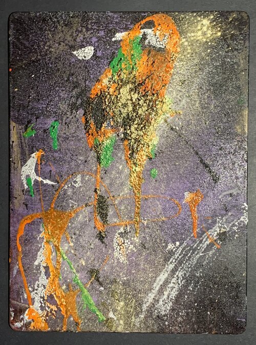 Monkey "Abstract: Purple and Orange" (2021)