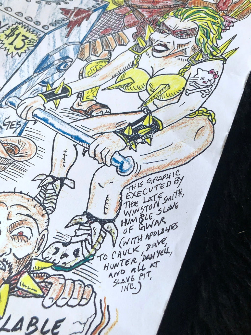 Winston Smith "GWAR, The Dickies Flyer" (1994) Original Drawing