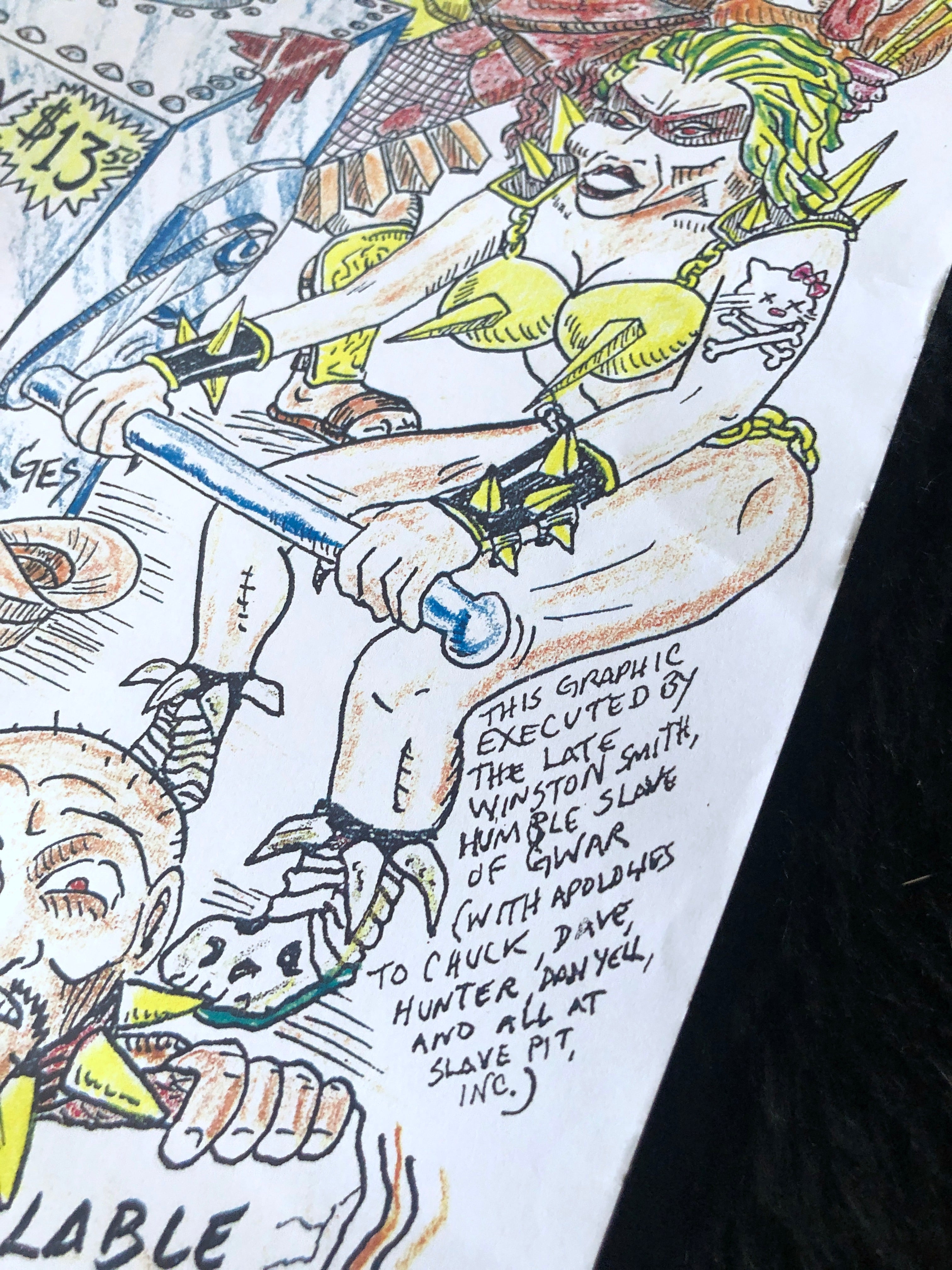 Winston Smith "GWAR, The Dickies Flyer" (1994) Original Drawing