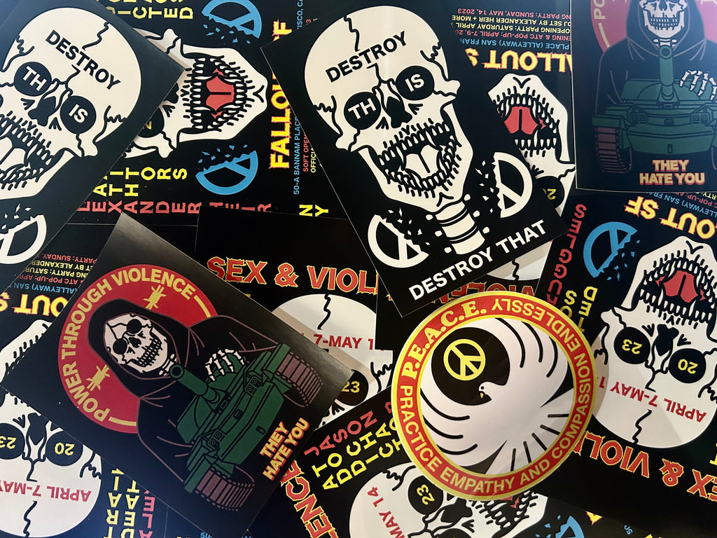 "Power Through Violence" Sticker by Death/Traitors