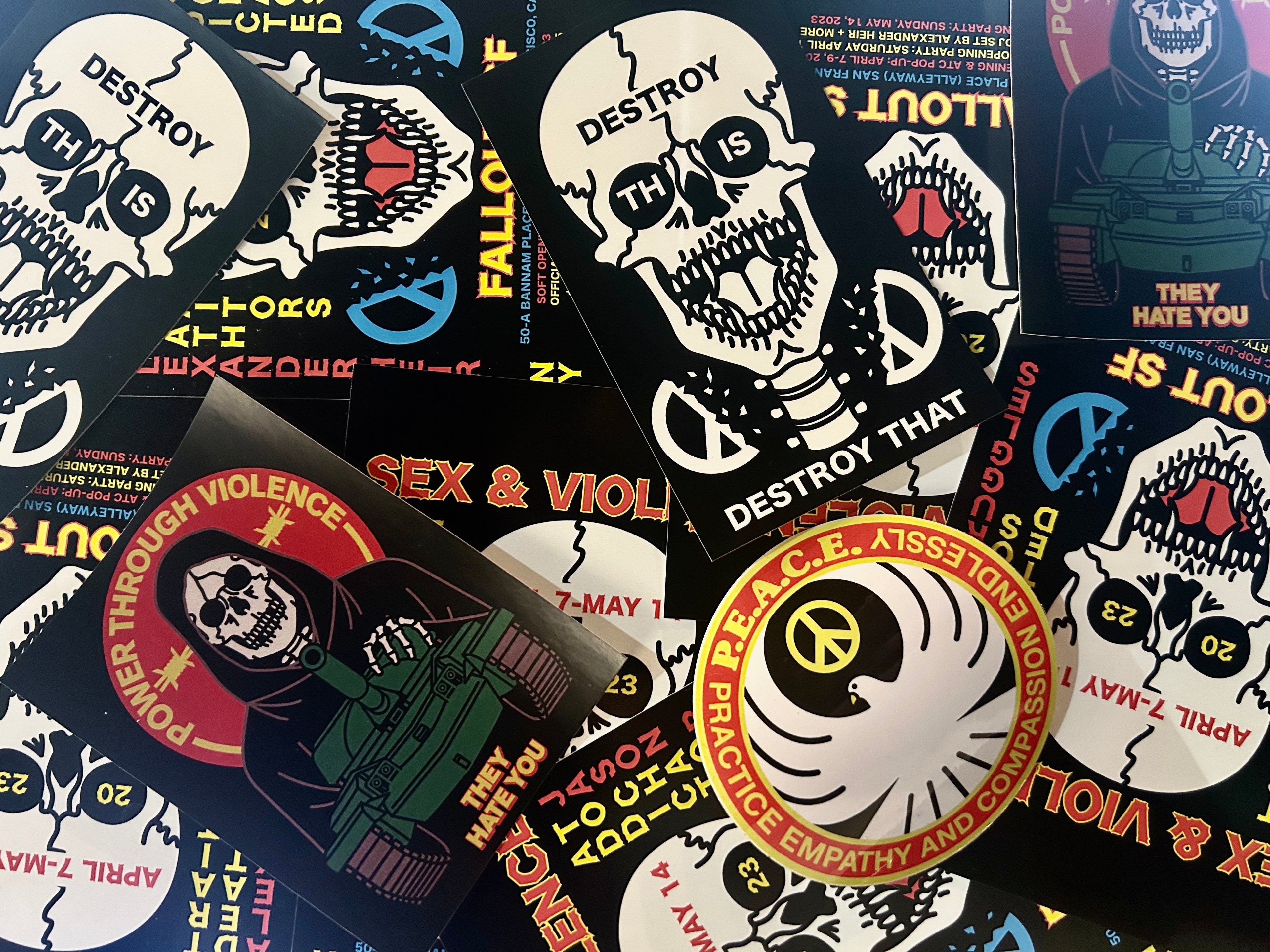 "Power Through Violence" Sticker by Death/Traitors