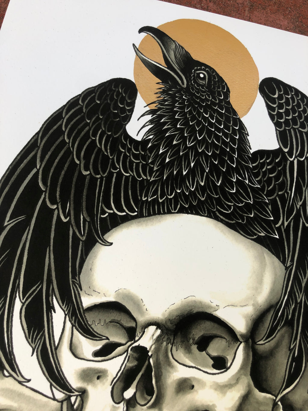 Phil Geck "Crow and Skull" Print (2021)