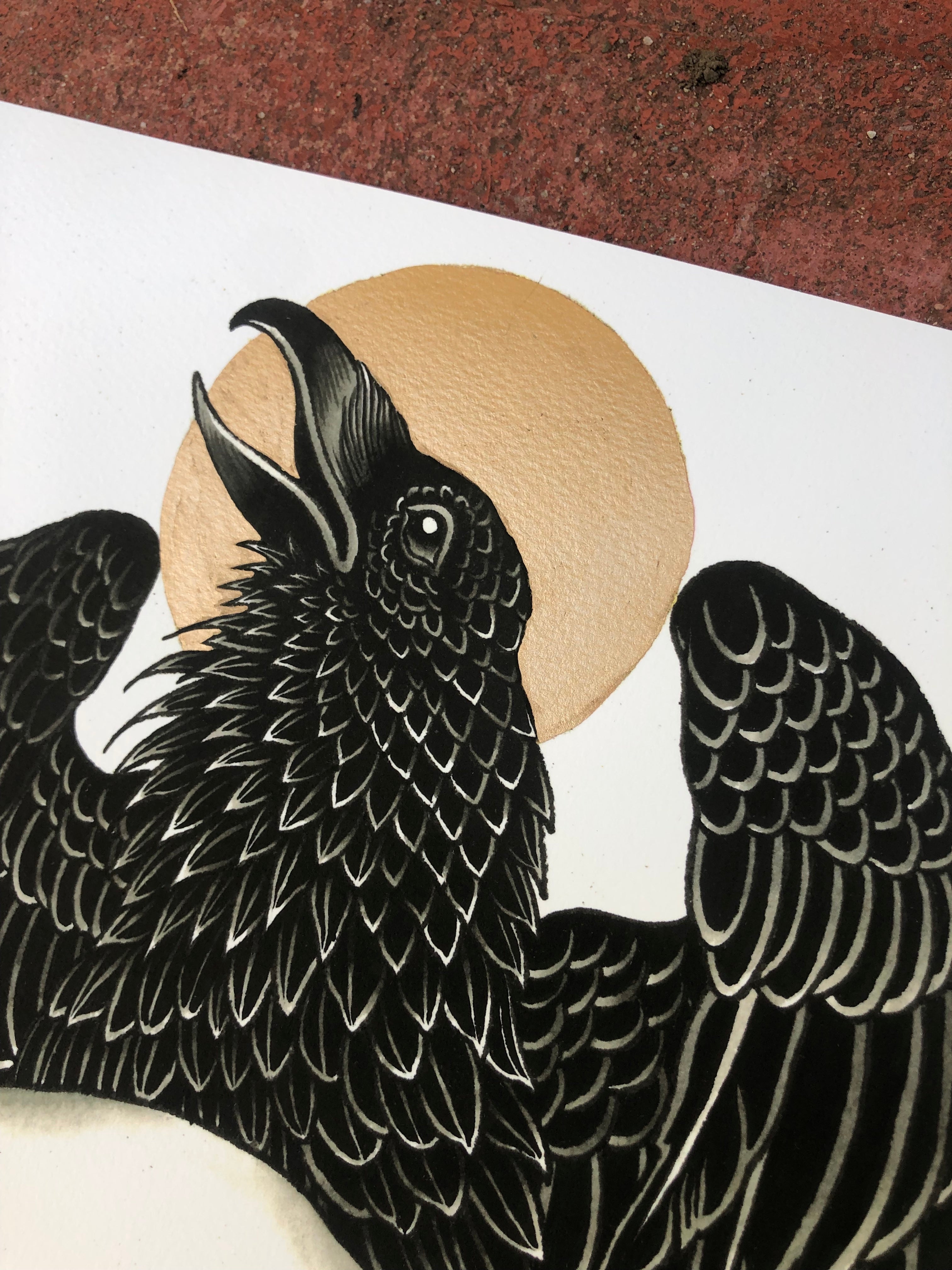 Phil Geck "Crow and Skull" Print (2021)