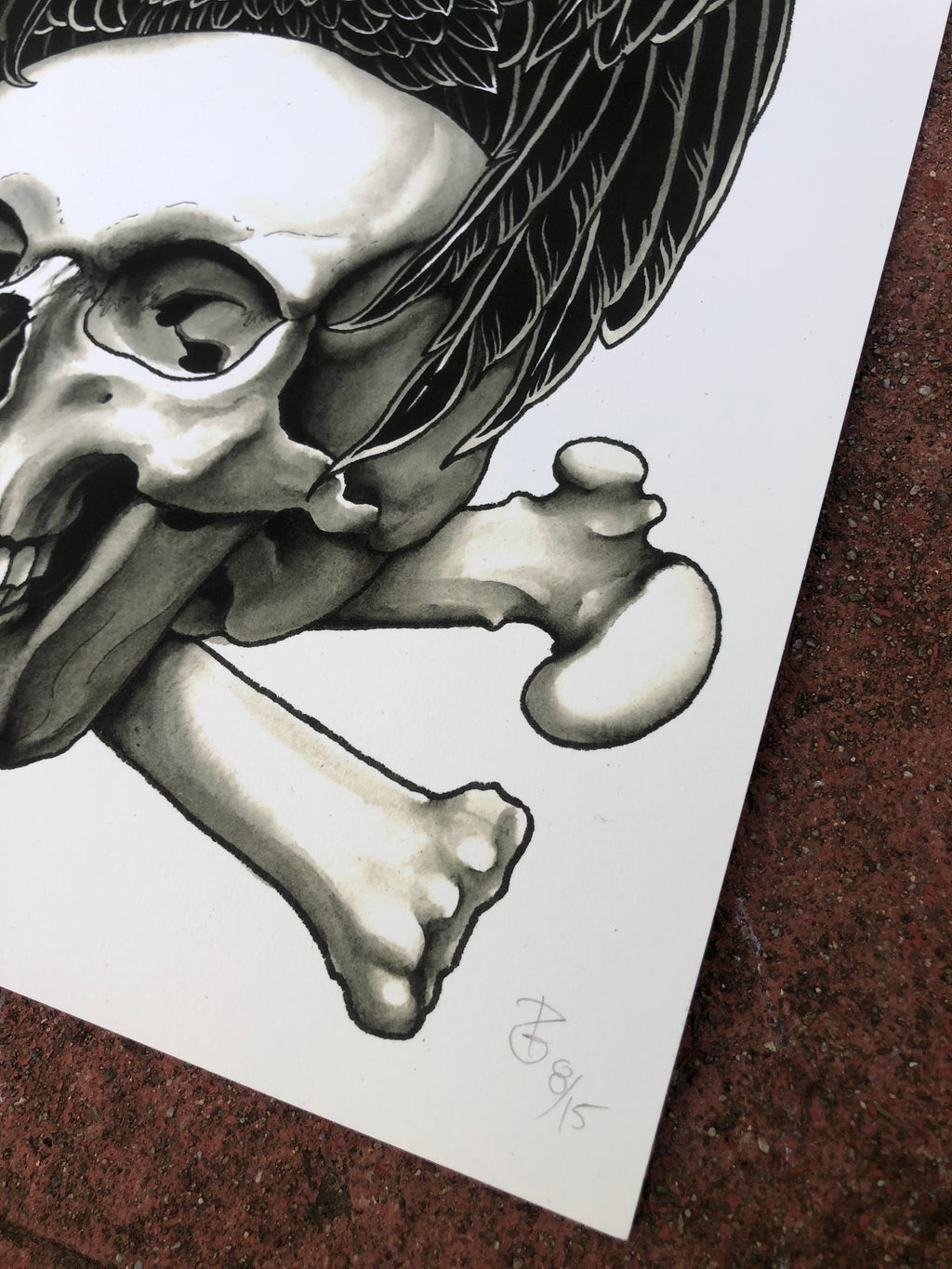 Phil Geck "Crow and Skull" Print (2021)