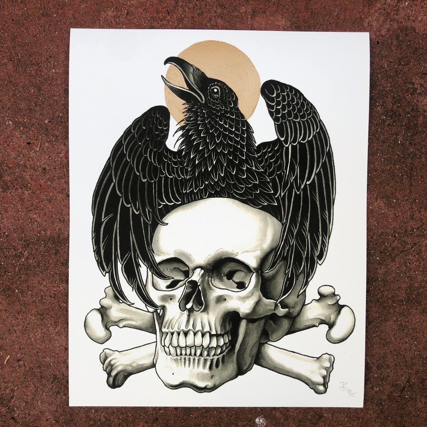 Phil Geck "Crow and Skull" Print (2021)
