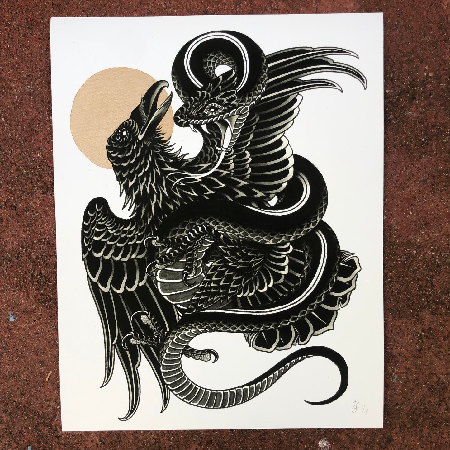 Phil Geck "Crow and Snake" Print (2021)