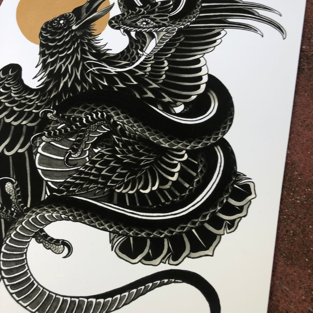 Phil Geck "Crow and Snake" Print (2021)