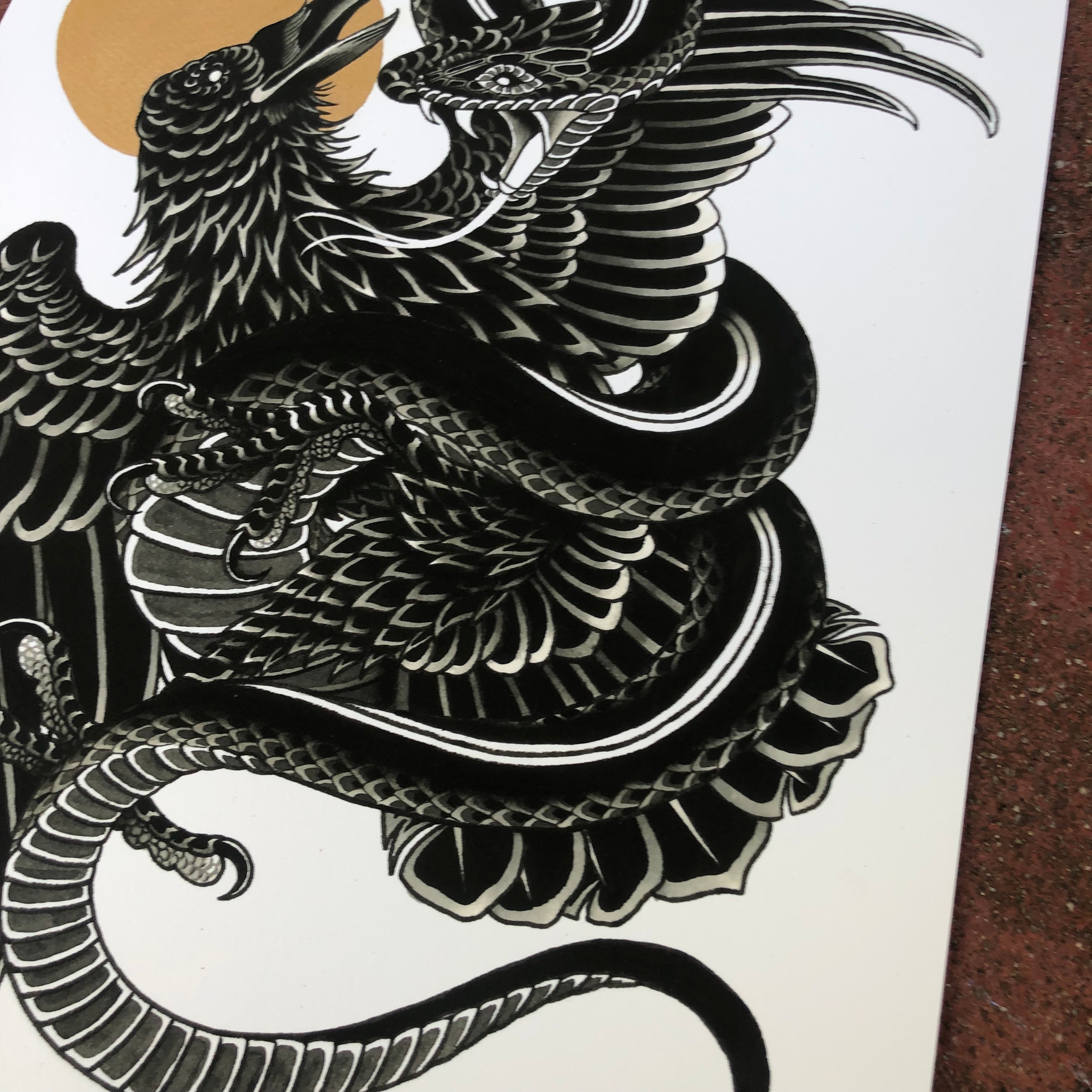 Phil Geck "Crow and Snake" Print (2021)