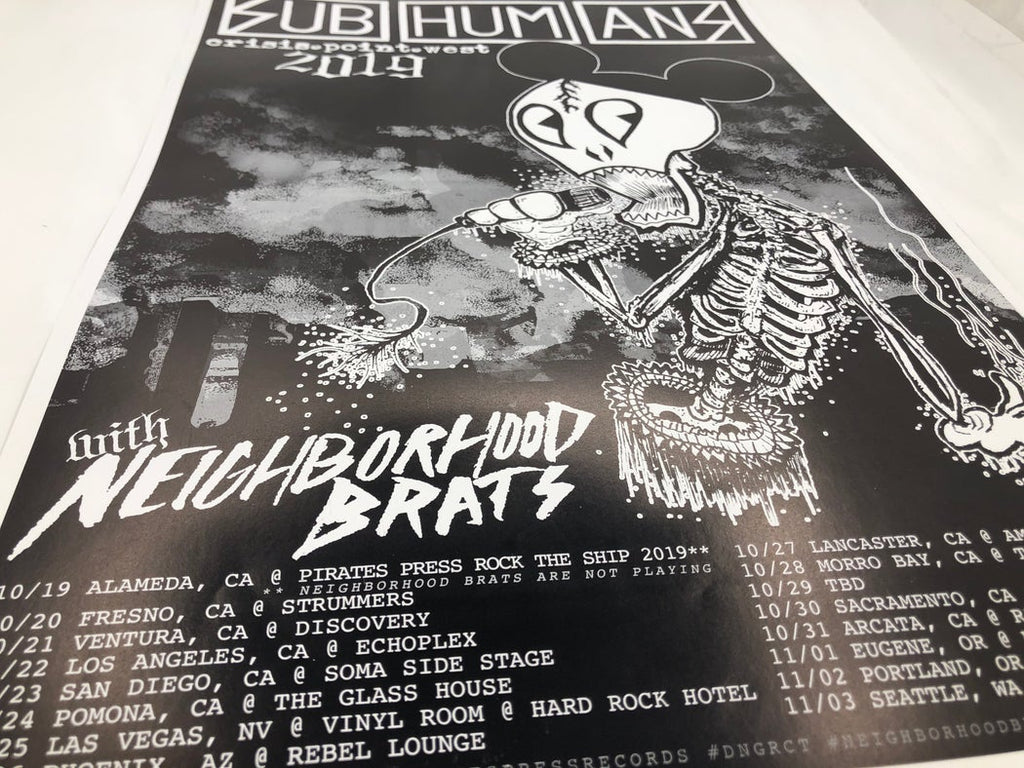 DNGRCT "Subhumans Crisis Point West Coast Tour 2019" Poster