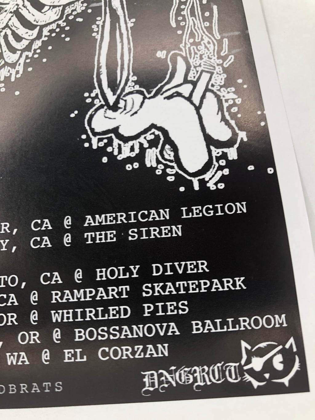 DNGRCT "Subhumans Crisis Point West Coast Tour 2019" Poster