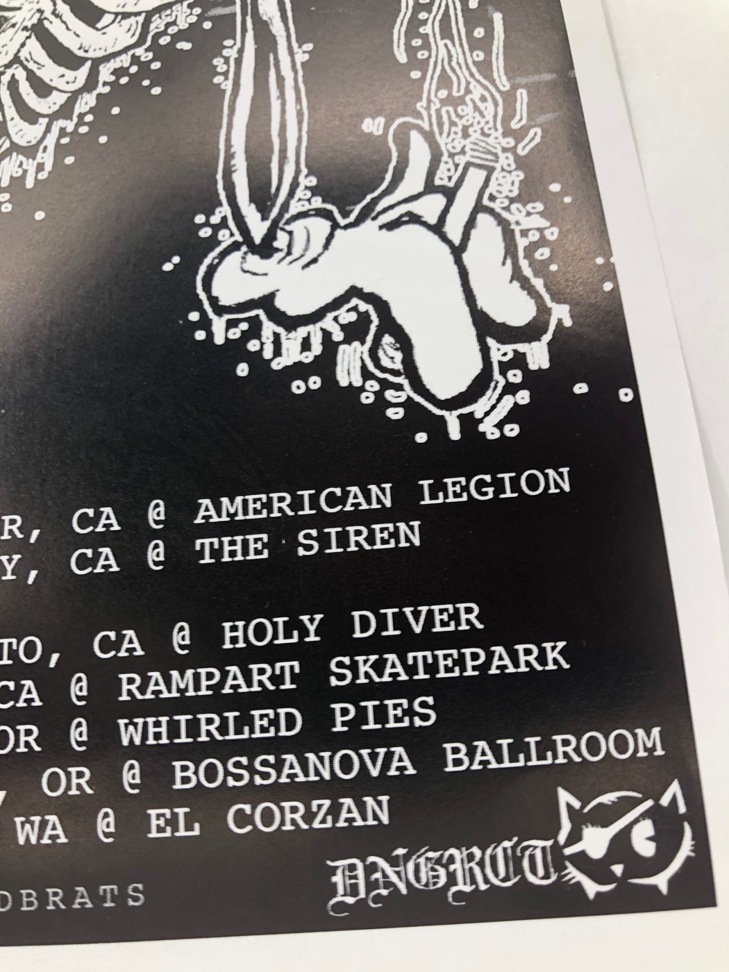 DNGRCT "Subhumans Crisis Point West Coast Tour 2019" Poster