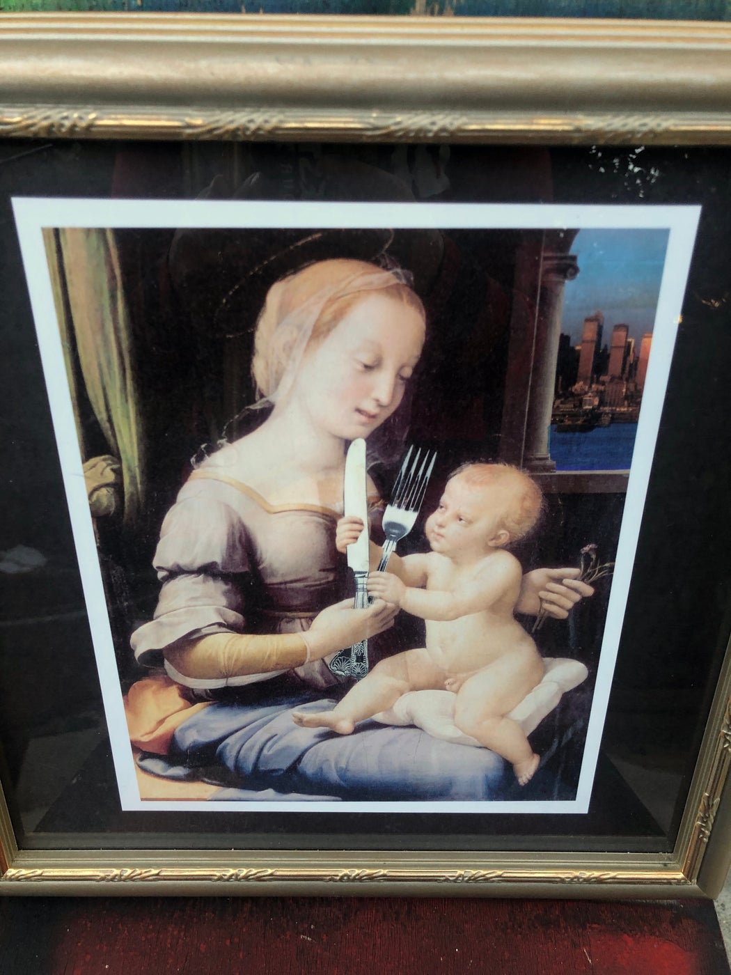 Dick Lucas "Madonna with Child and Cutlery" Print (1998)