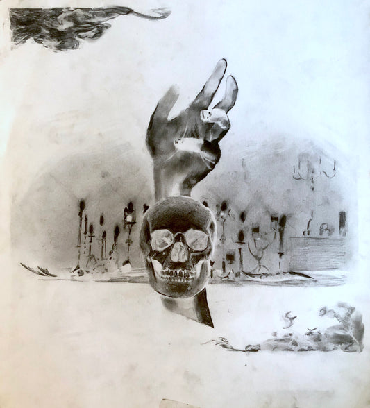 Jake Hout "Altar de Fey: Skull" Drawing