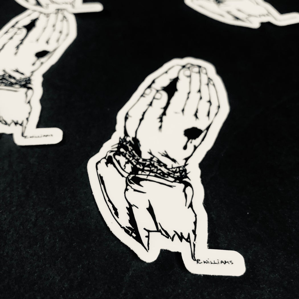 Rozz Williams "Praying Hands" Sticker