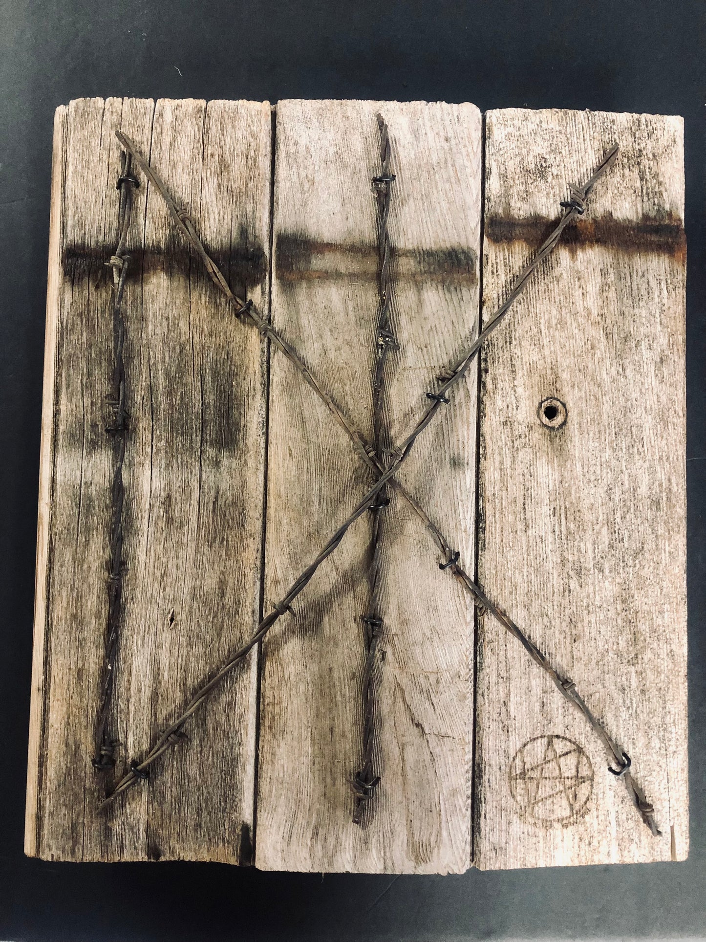 Winston Smith "DK" Barbwire on Wood