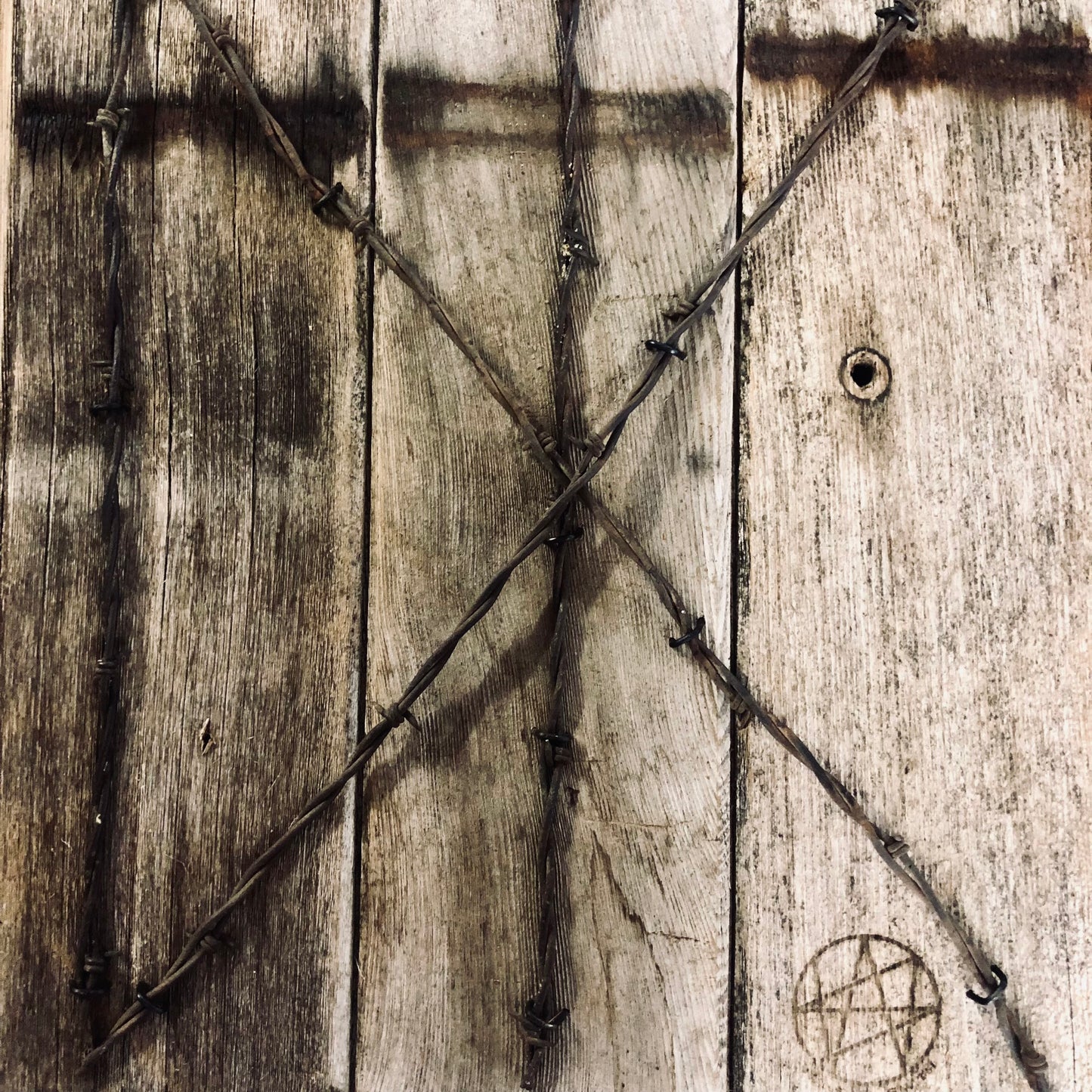 Winston Smith "DK" Barbwire on Wood