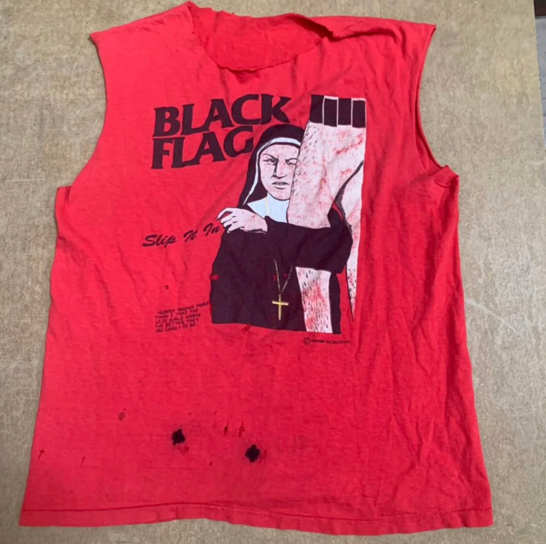 "Black Flag - Slip It In '84-'85" Vintage Tour T-shirt