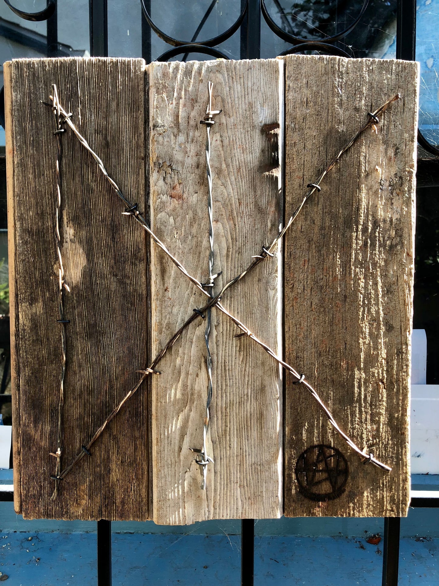 Winston Smith "DK" Barbwire on Wood