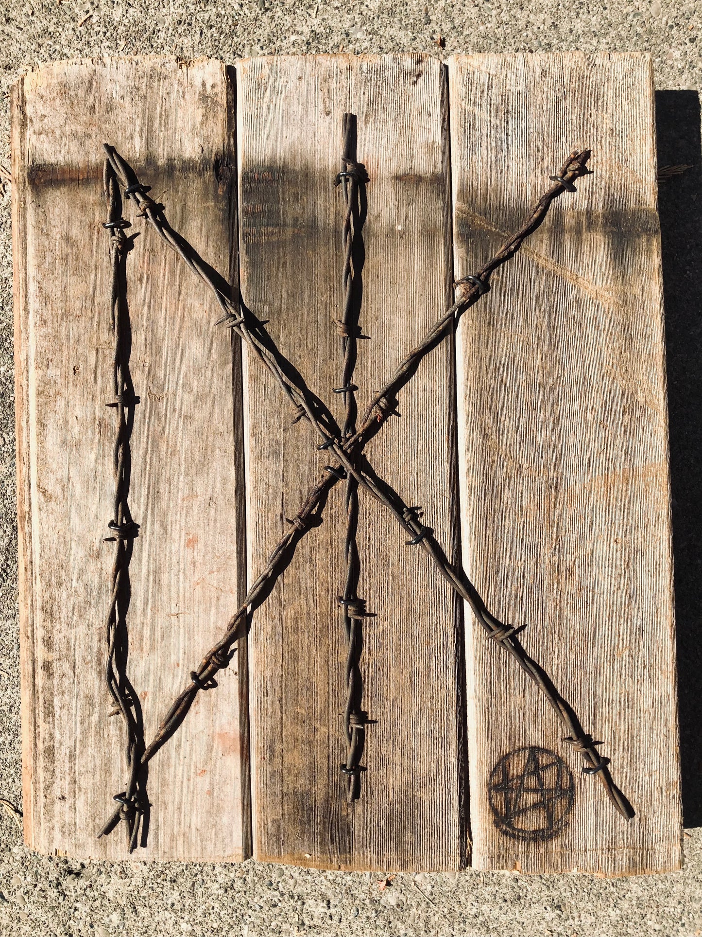 Winston Smith "DK" Barbwire on Wood