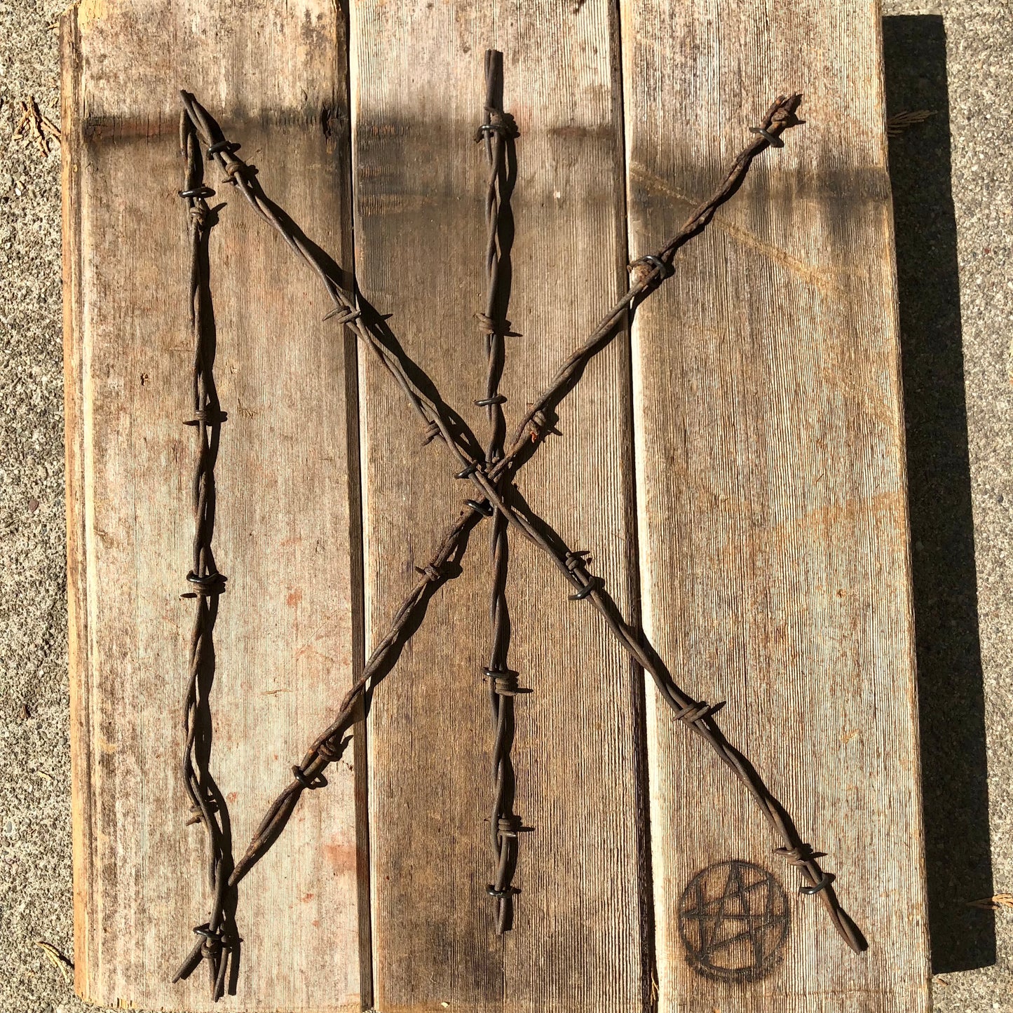 Winston Smith "DK" Barbwire on Wood