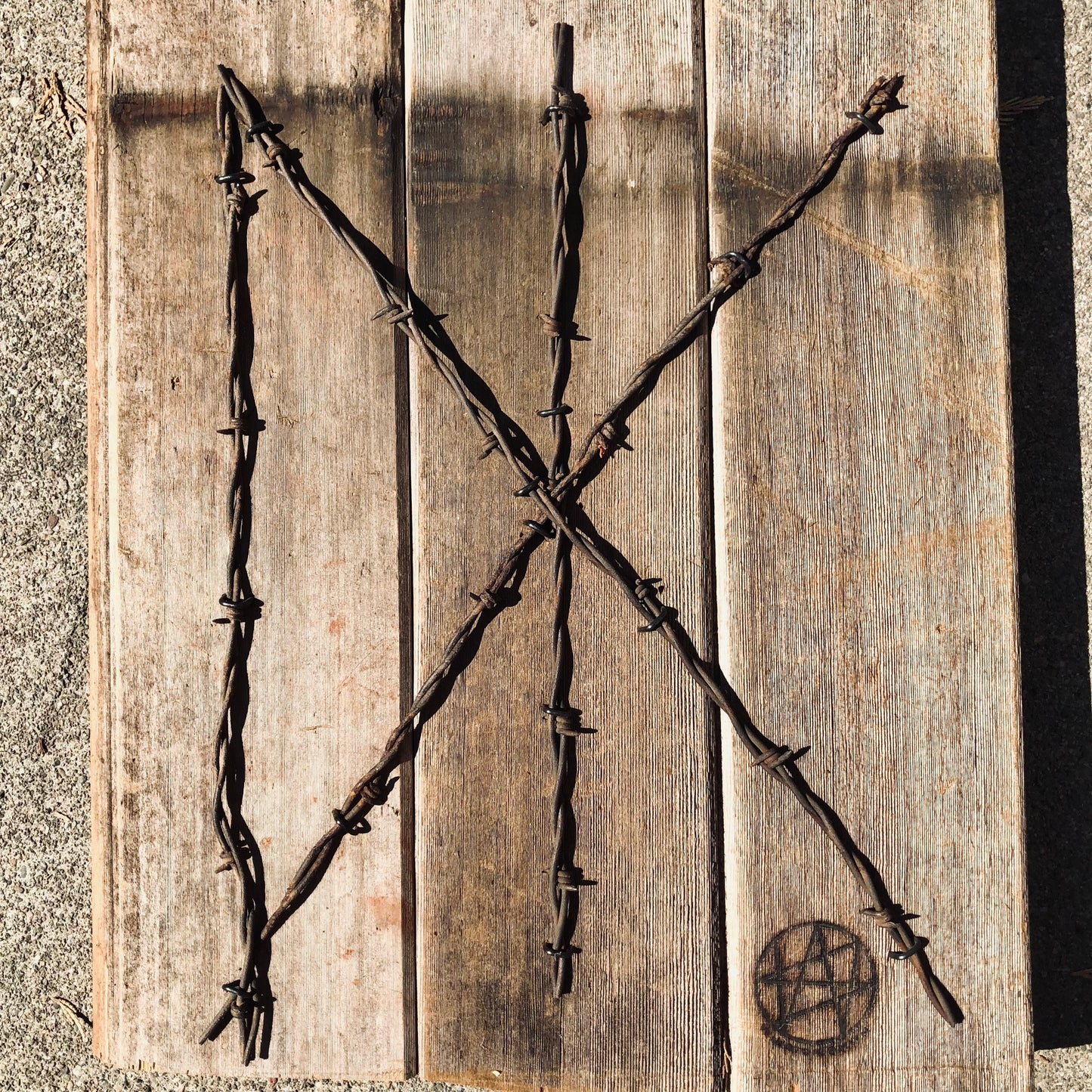 Winston Smith "DK" Barbwire on Wood