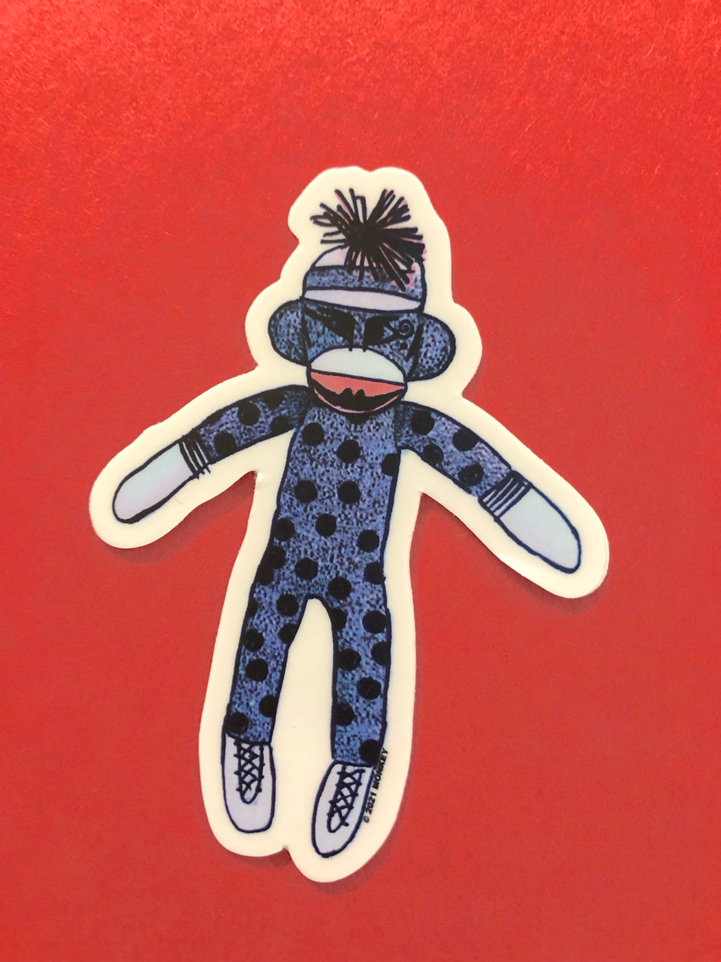 Monkey "Sock Monkey" Sticker