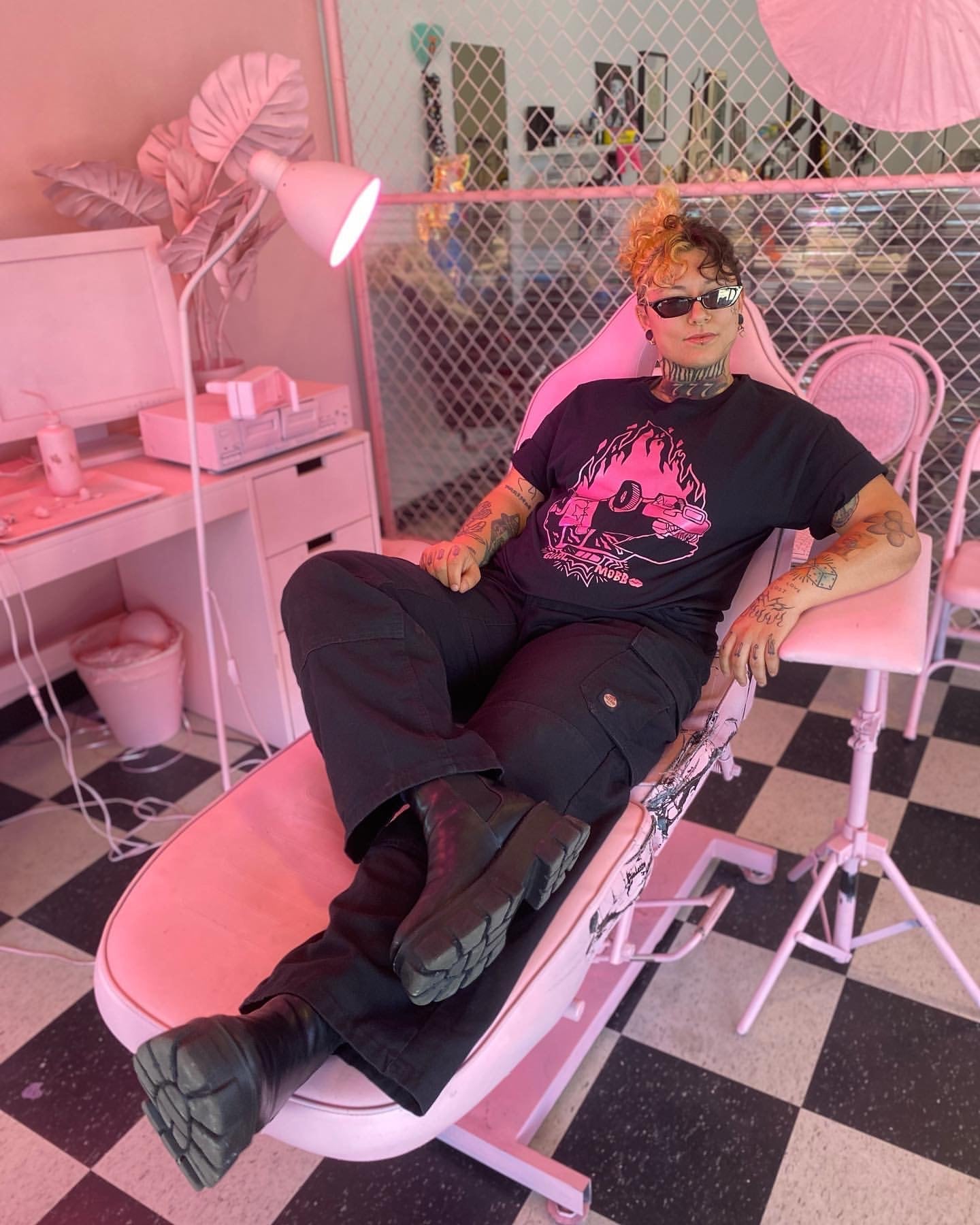 Girl Mobb "Burning Cop Car" T-shirt