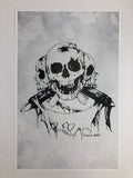 Martin H "Three Skulls" Metallic Silver Poster