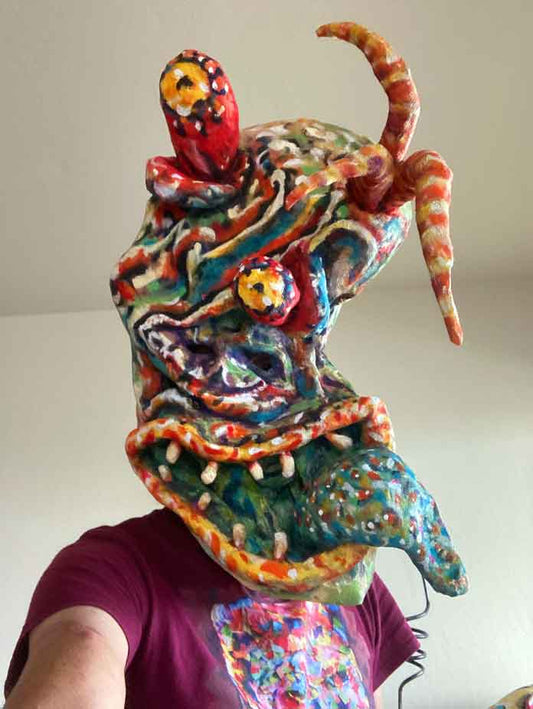 Kevin Webster "Uptight Selenite Mugwump Schlumpfink" Mask Sculpture