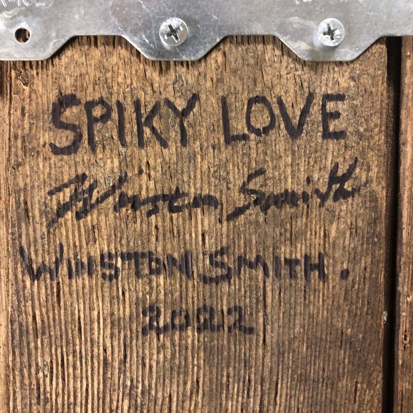 Winston Smith "Spiky Love" Barbwire on Wood