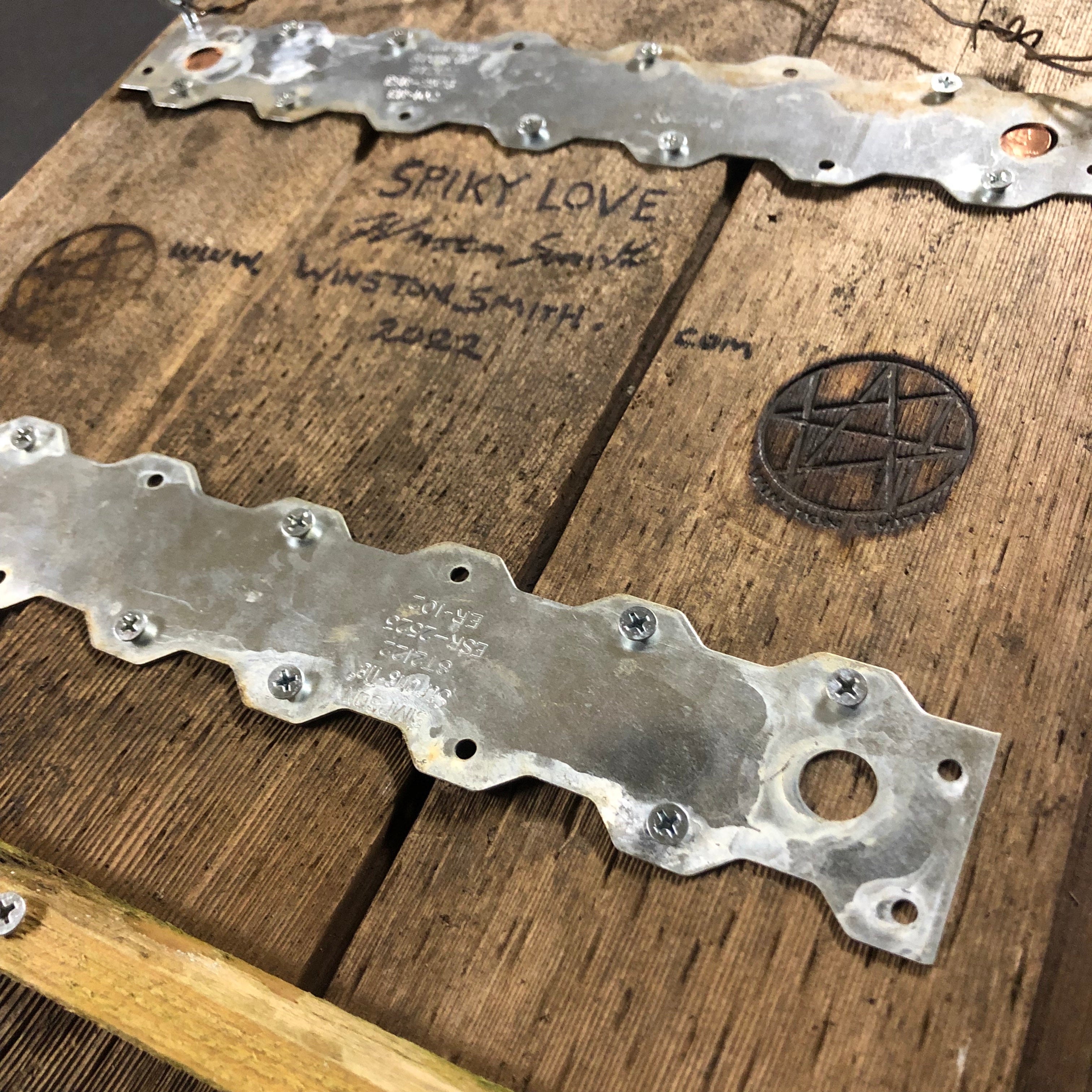 Winston Smith "Spiky Love" Barbwire on Wood