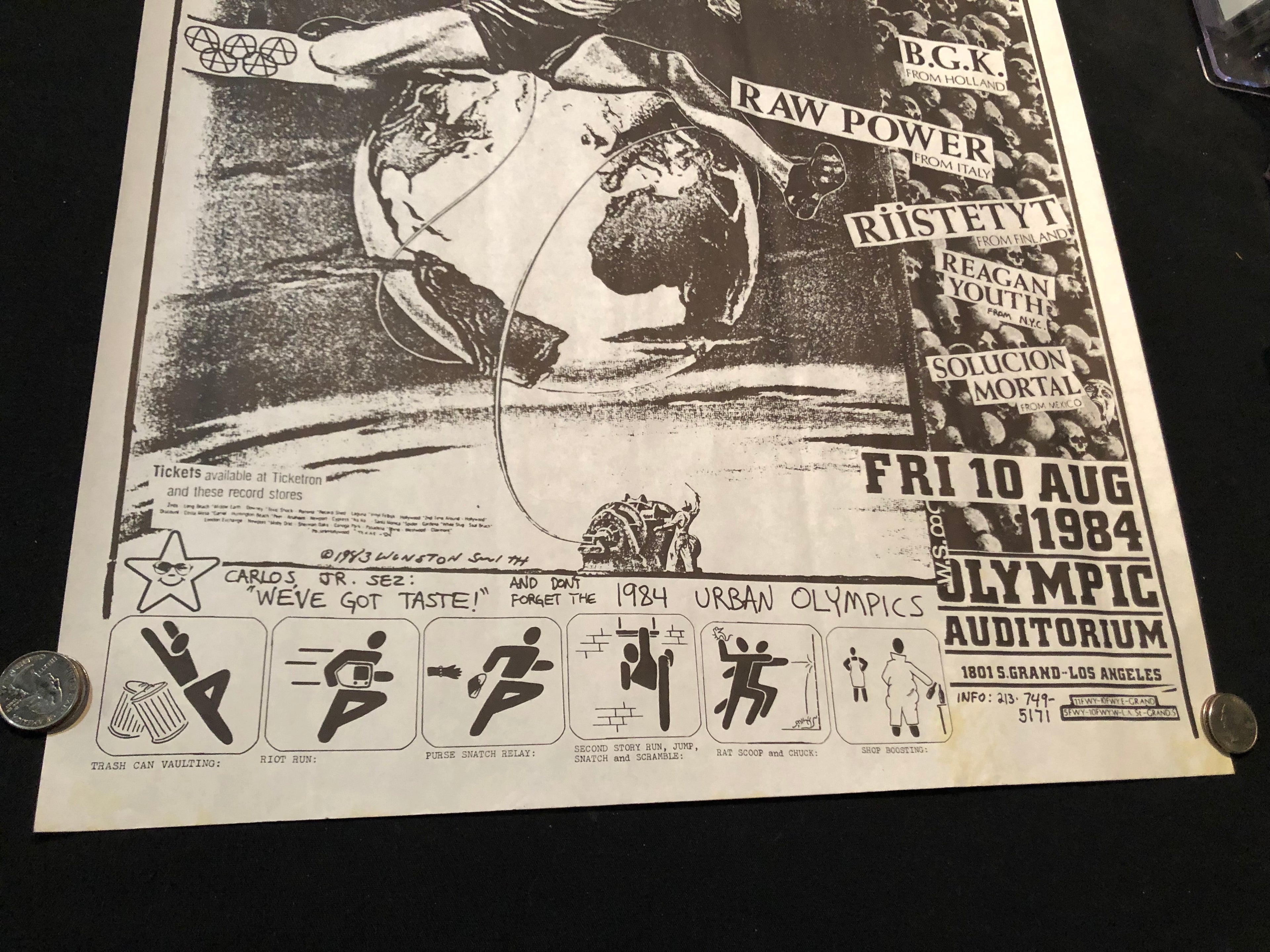 "DK / Reagan Youth / BGK / Raw Power / Riistytet / Solucion Mortal" Vintage Poster (1984)