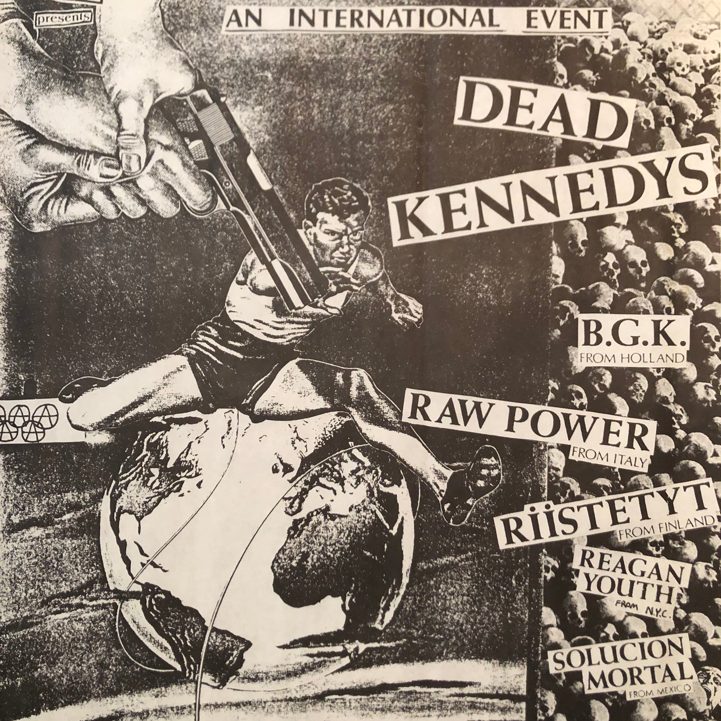 "DK / Reagan Youth / BGK / Raw Power / Riistytet / Solucion Mortal" Vintage Poster (1984)