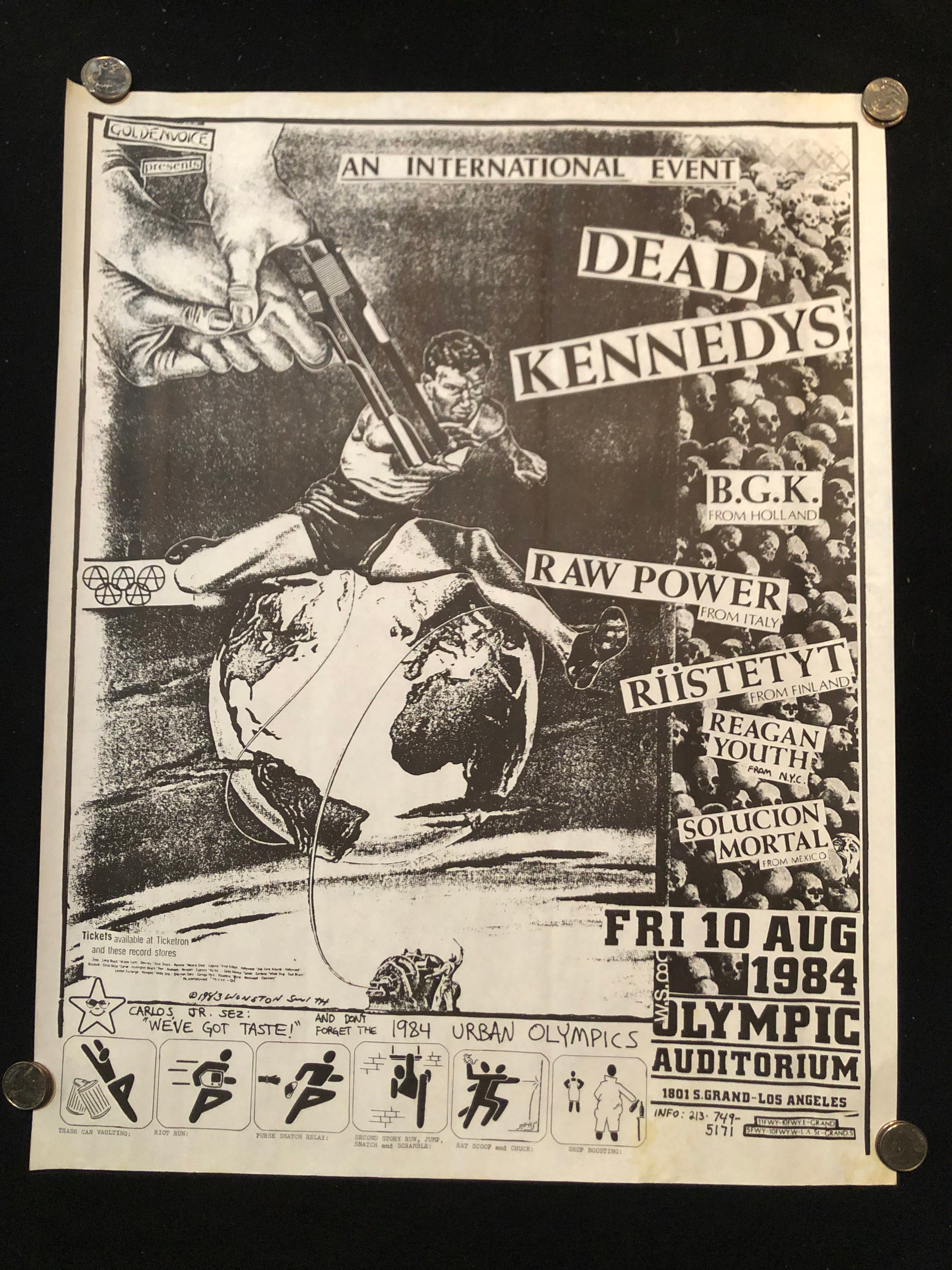 "DK / Reagan Youth / BGK / Raw Power / Riistytet / Solucion Mortal" Vintage Poster (1984)