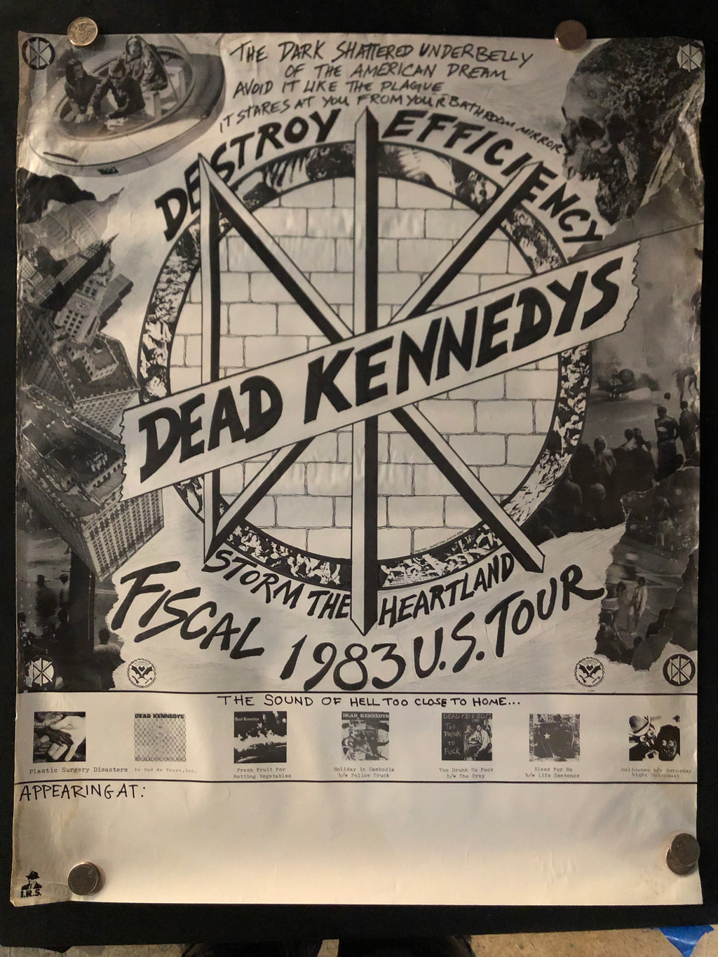 Dead Kennedys "Destroy Efficiency" Vintage Tour Poster (1983)
