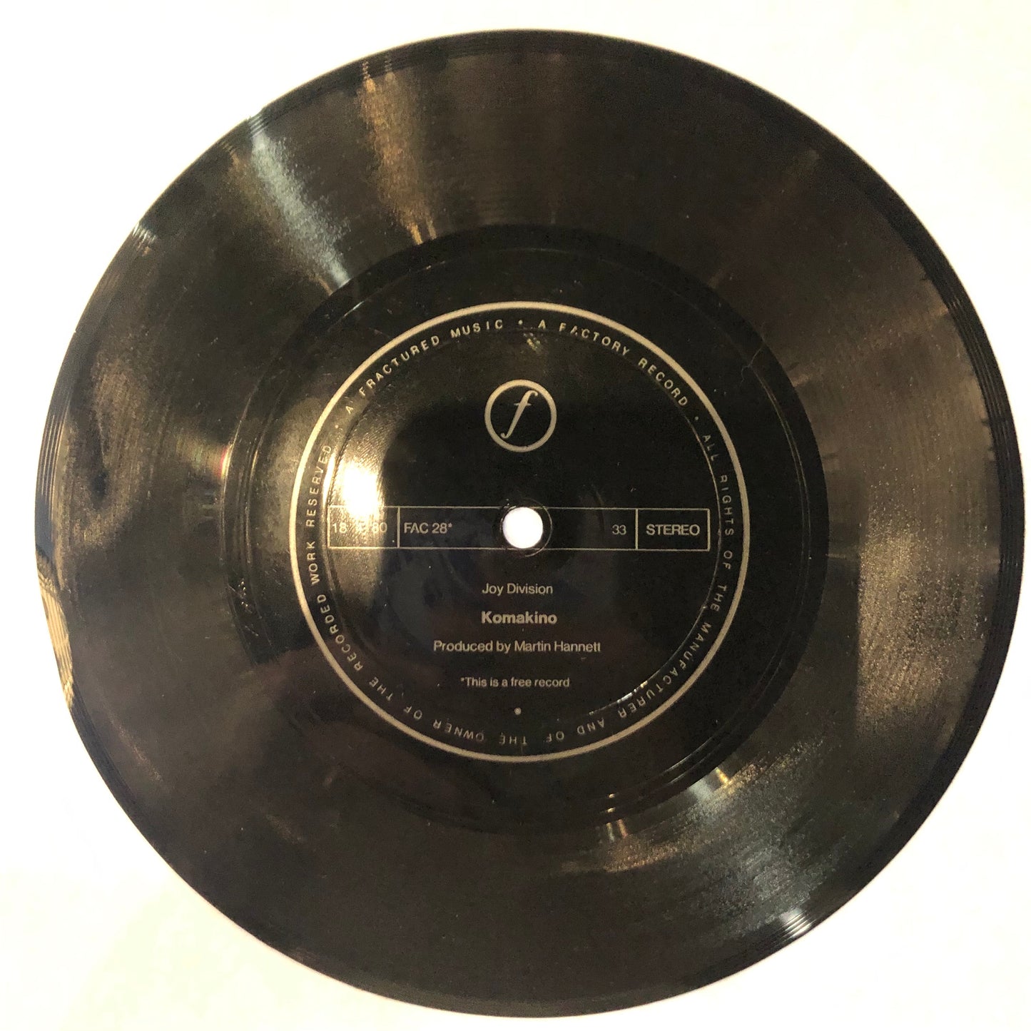 Joy Division "Komaniko" 7" Single (1980)