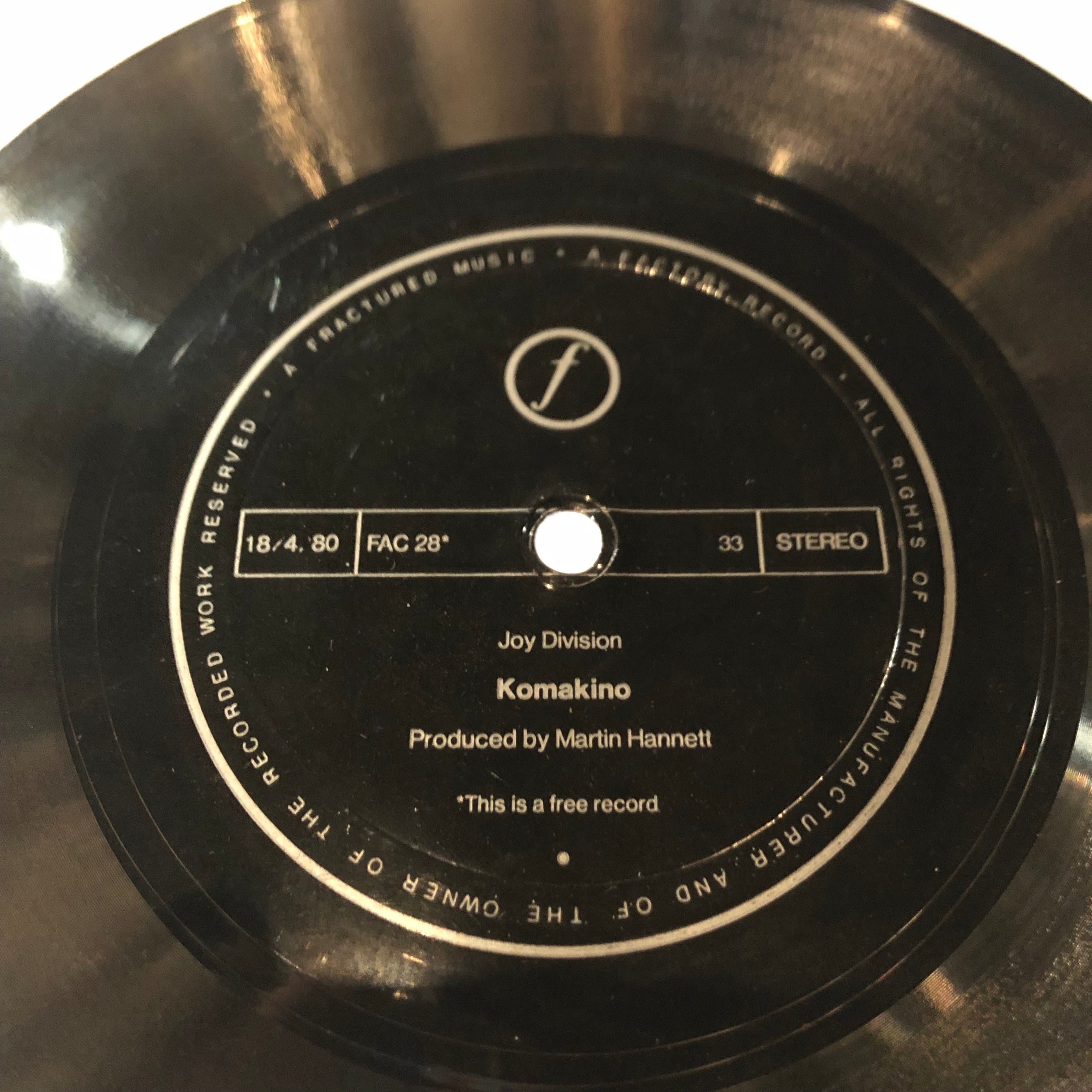 Joy Division "Komaniko" 7" Single (1980)