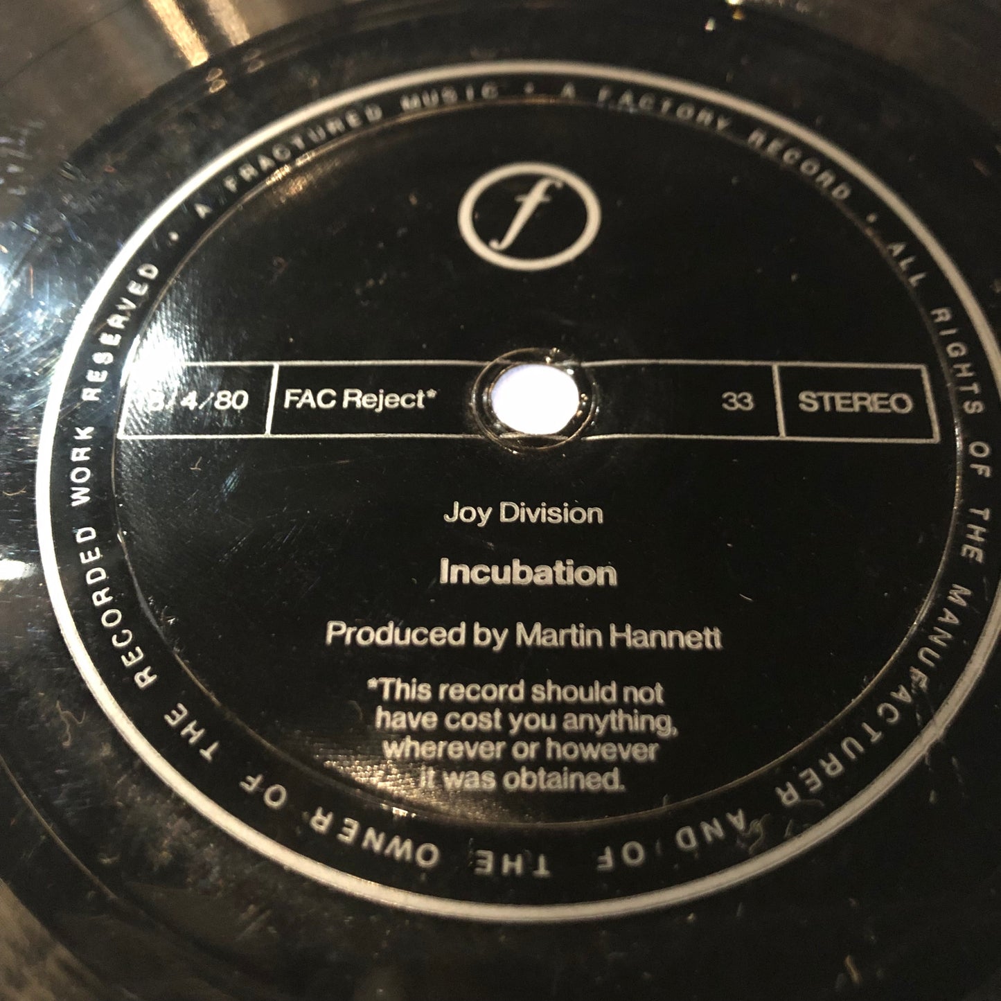 Joy Division "Komaniko" 7" Single (1980)