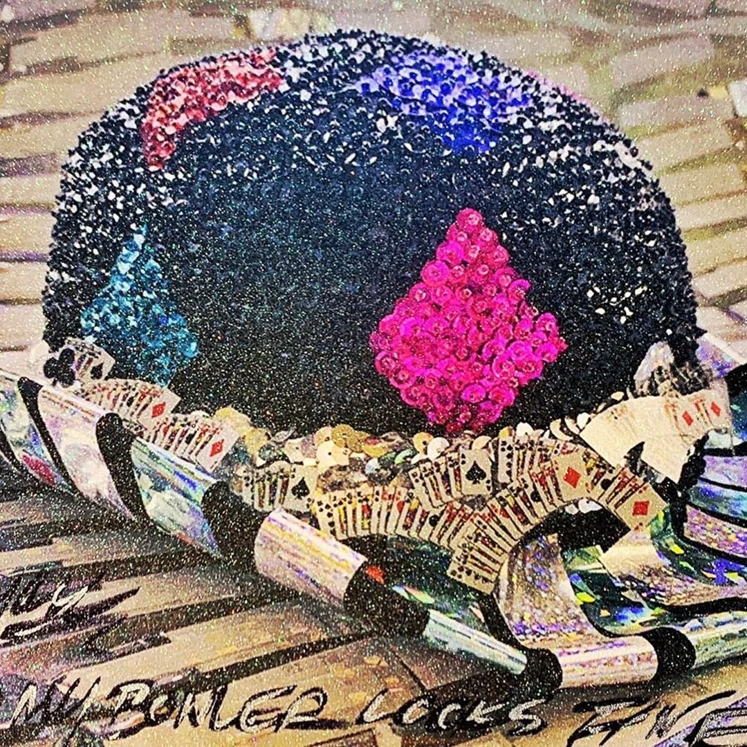 Monkey "Sequin Bowler" Print