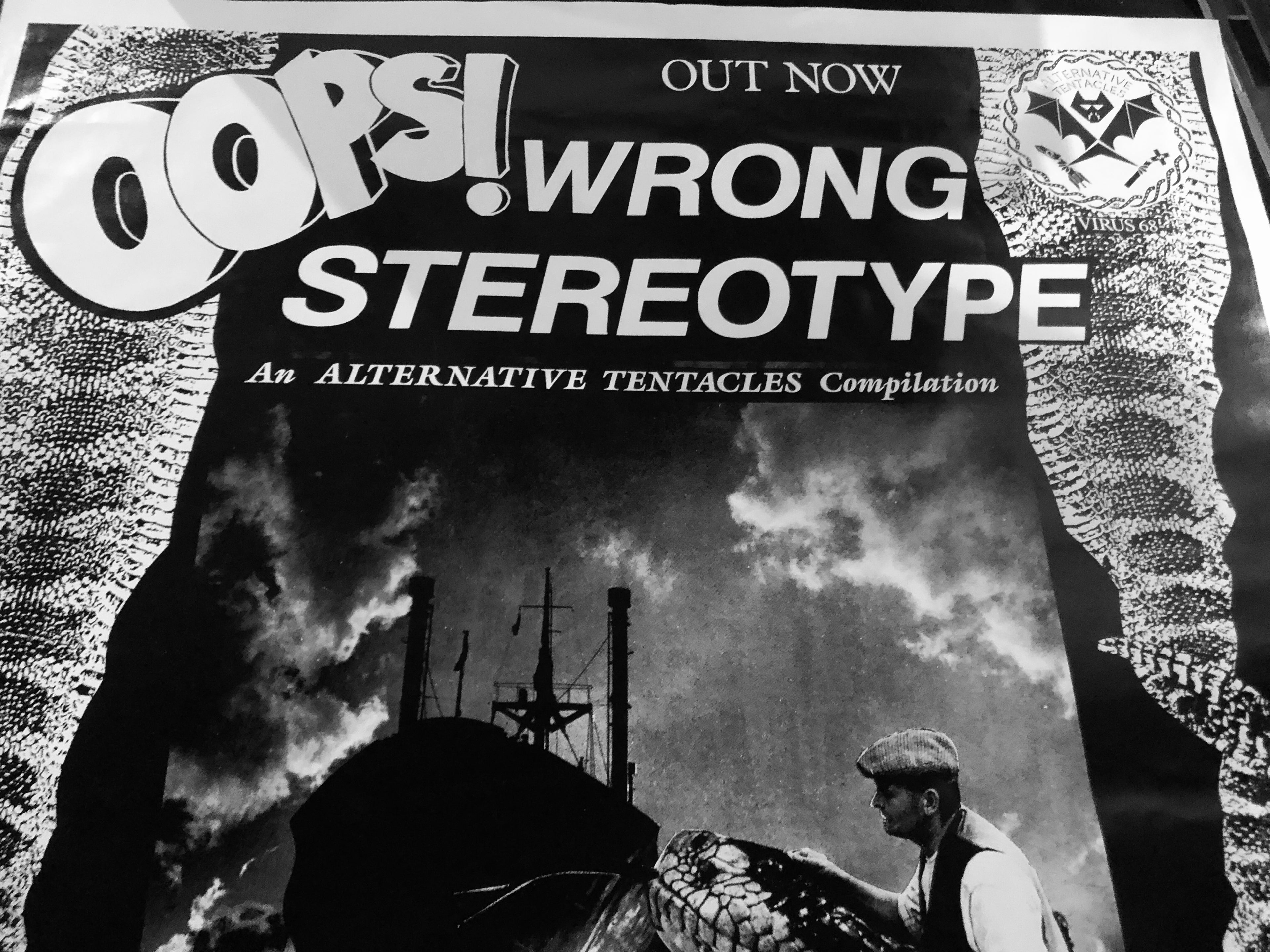 Alternative Tentacles "Oops Wrong Stereotypes Compilation" Vintage Poster (1988)
