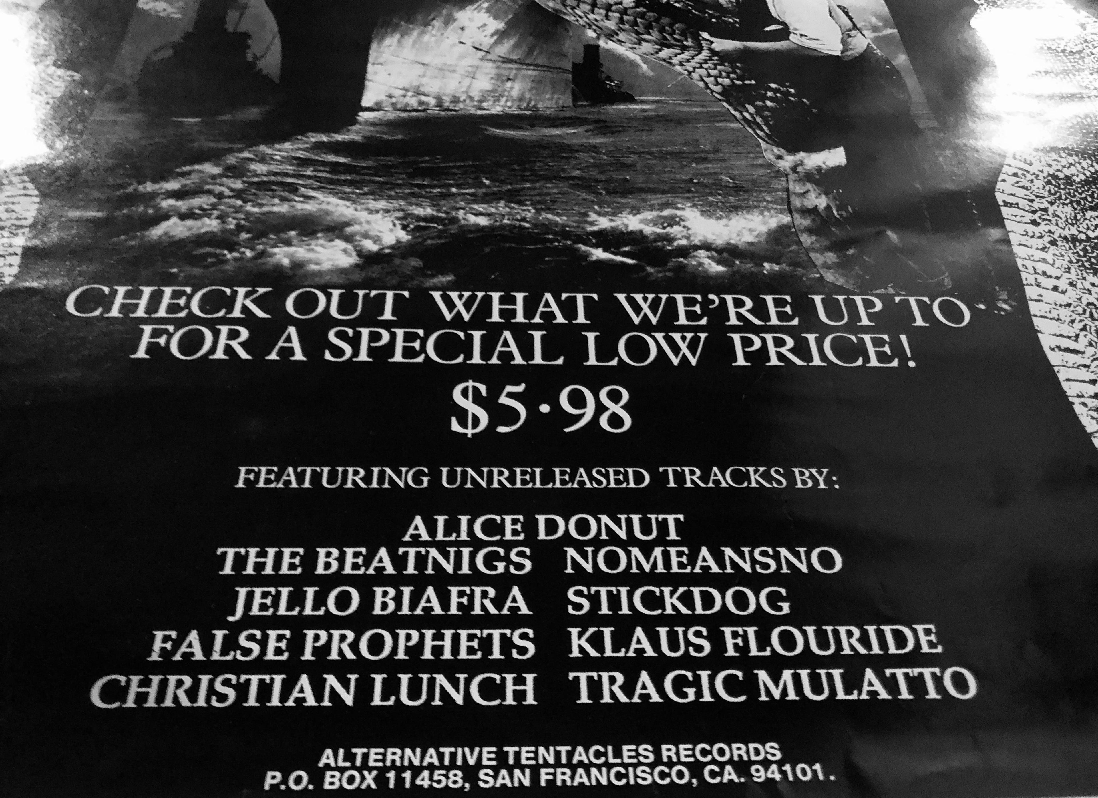 Alternative Tentacles "Oops Wrong Stereotypes Compilation" Vintage Poster (1988)