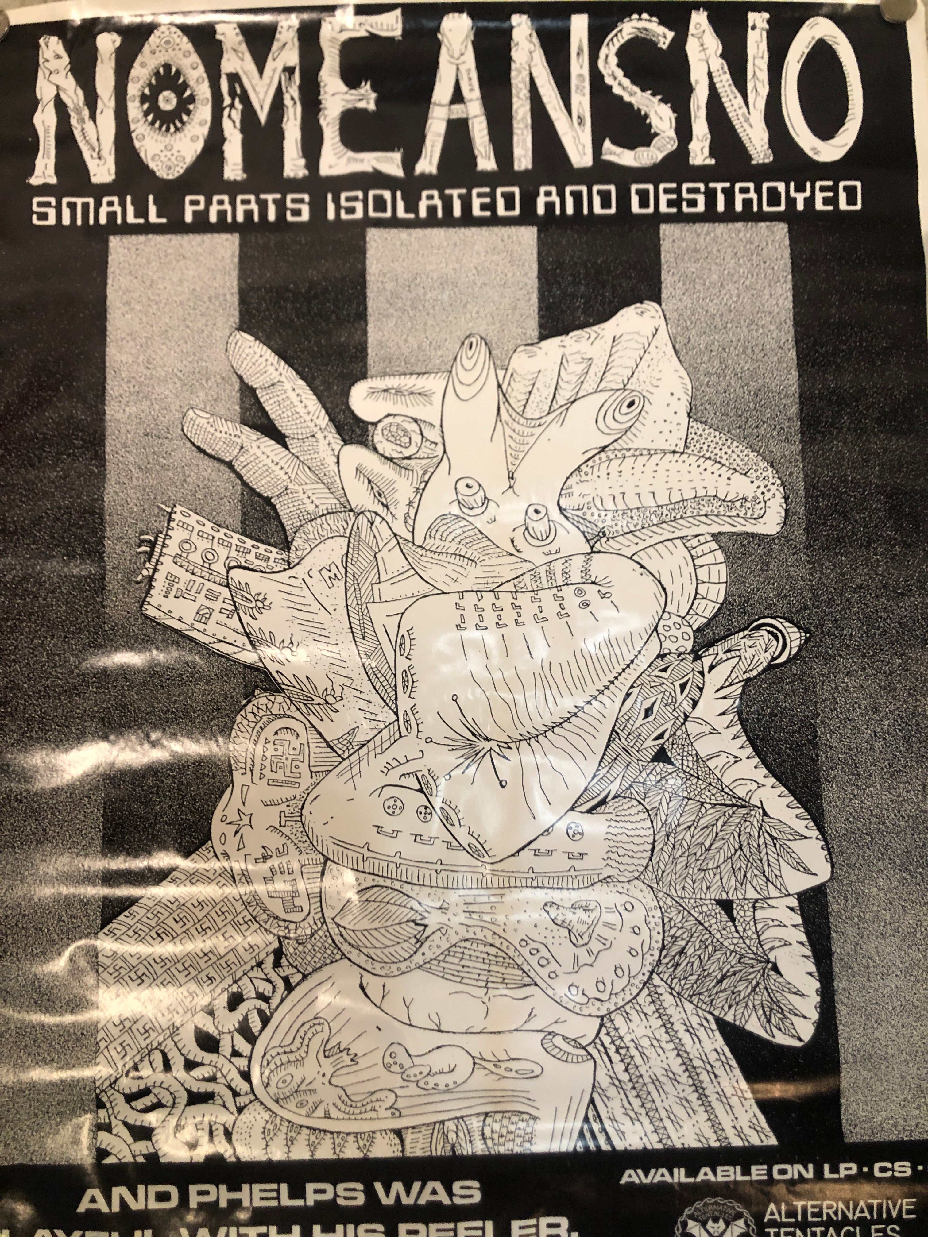 "NoMeansNo - Small Parts Isolated and Destroyed" Vintage Poster (1988)