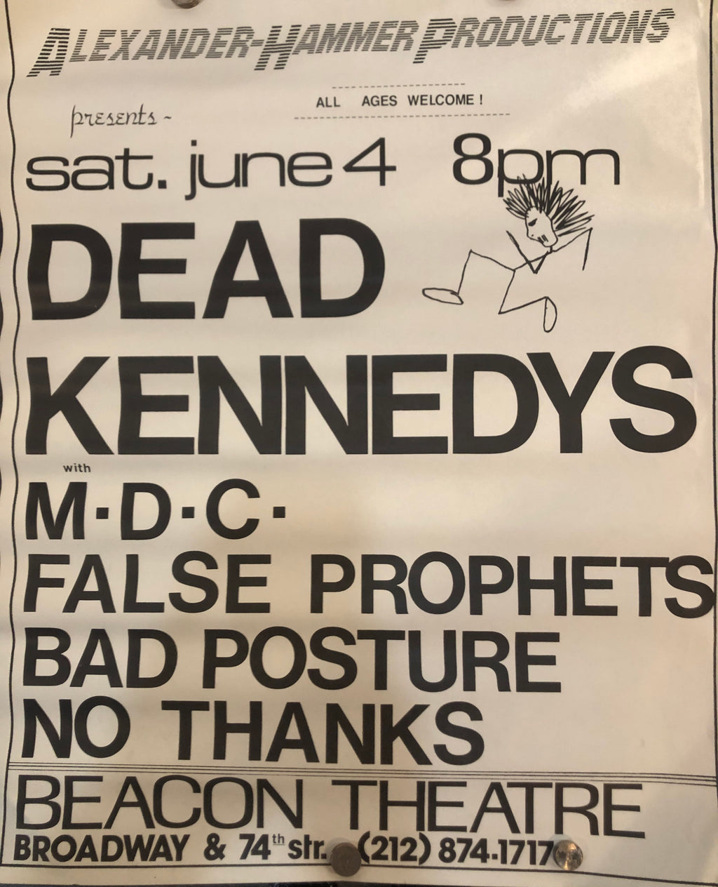 Dead Kennedys / MDC / False Prophets Vintage Tour Poster (1983)