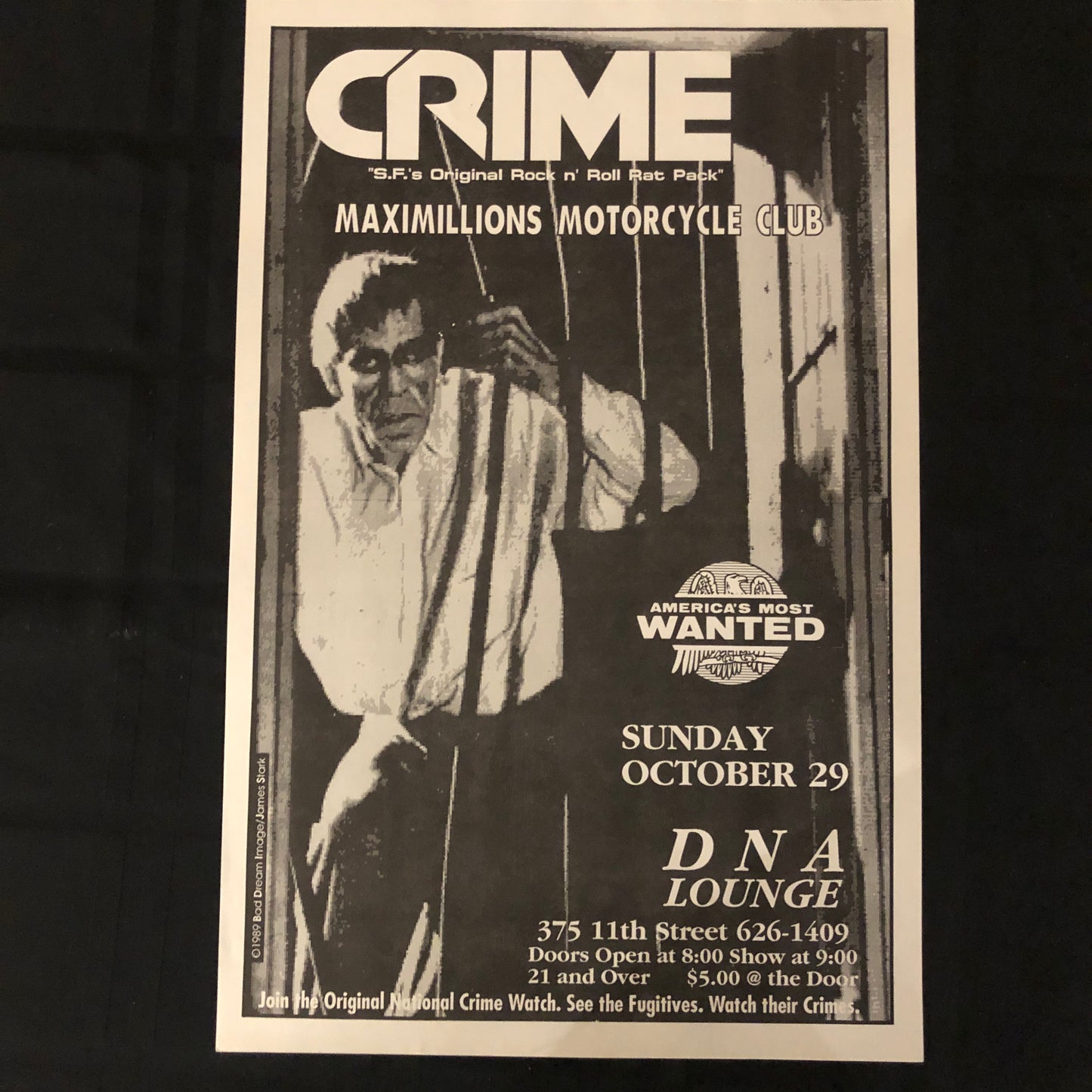 "CRIME at Maximillians Motorcycle Club" Poster