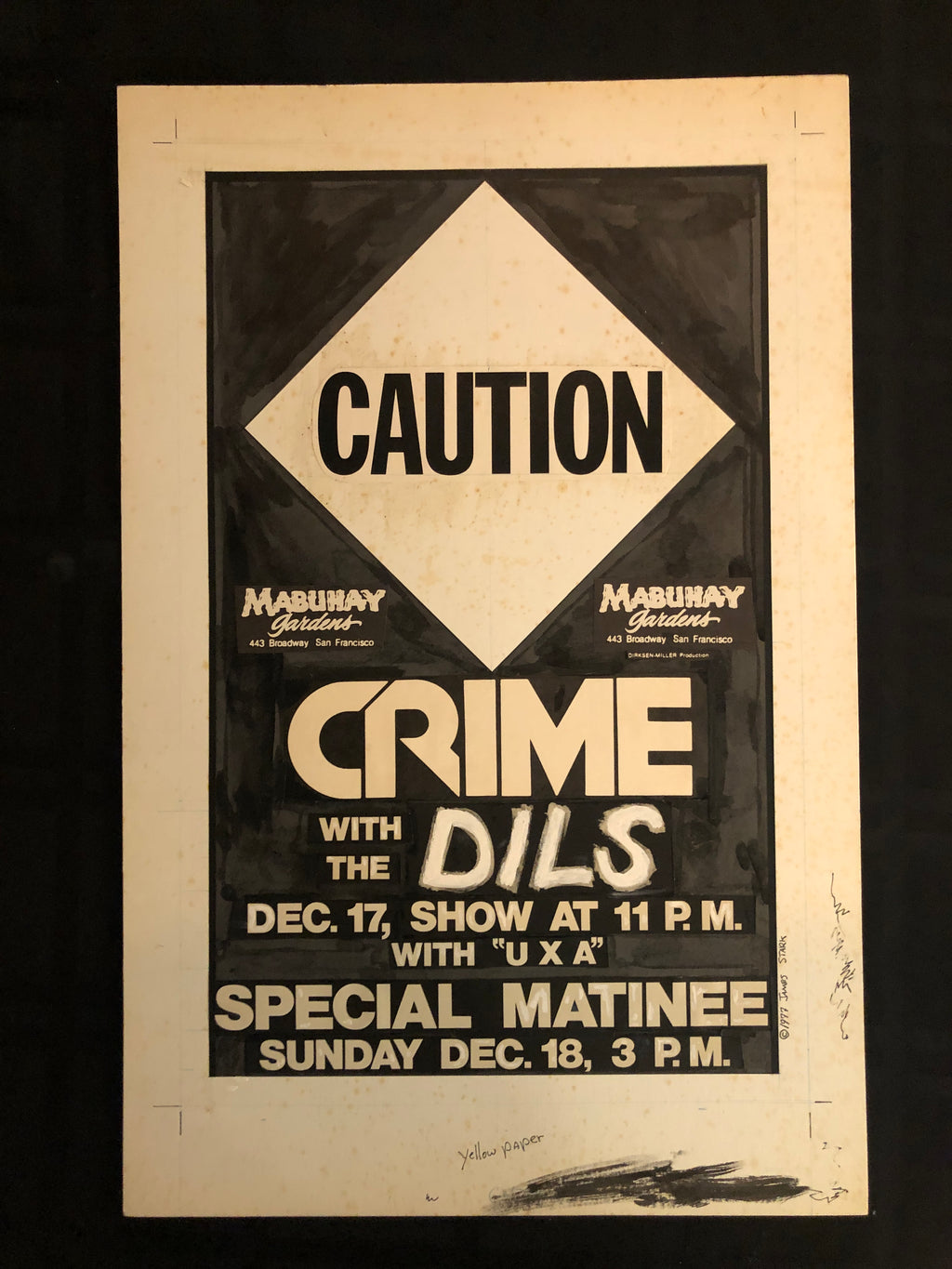 James Stark "CRIME with The Dils" Original Layout
