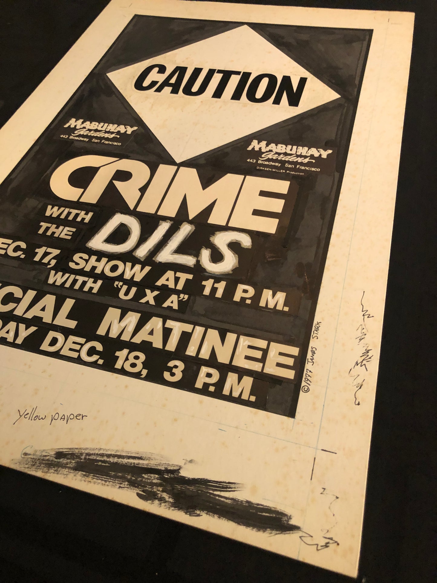 James Stark "CRIME with The Dils" Original Layout