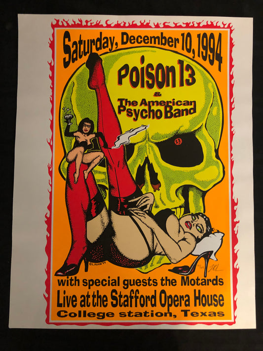 "Poison 13 & The American Psycho Band / The Motards" Original Poster (1994)